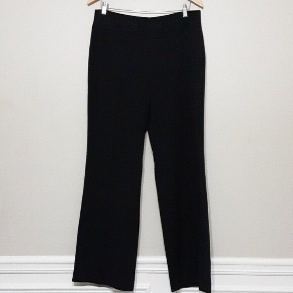 Oscar de la renta trouser pant women straight legs 12 solid black casual vacatio